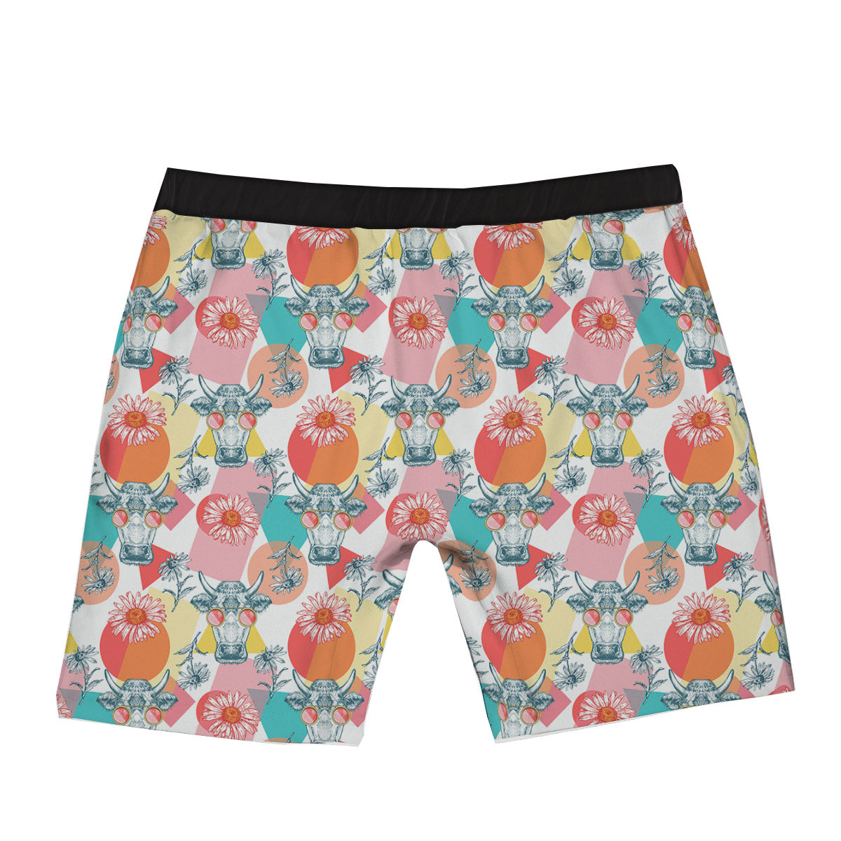 Cow Colorful Print Pattern Boxer Briefs-grizzshop