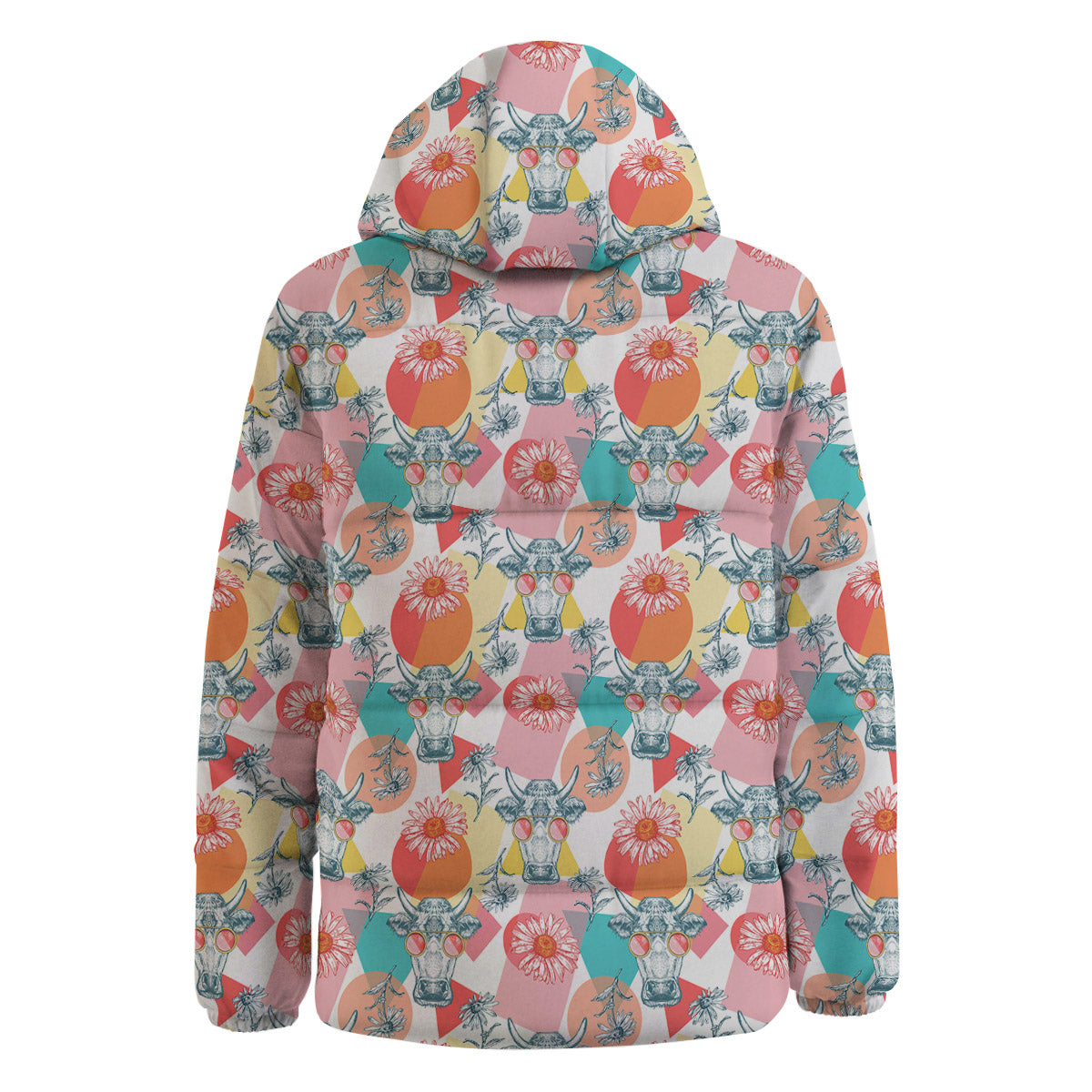 Cow Colorful Print Pattern Down Jacket-grizzshop