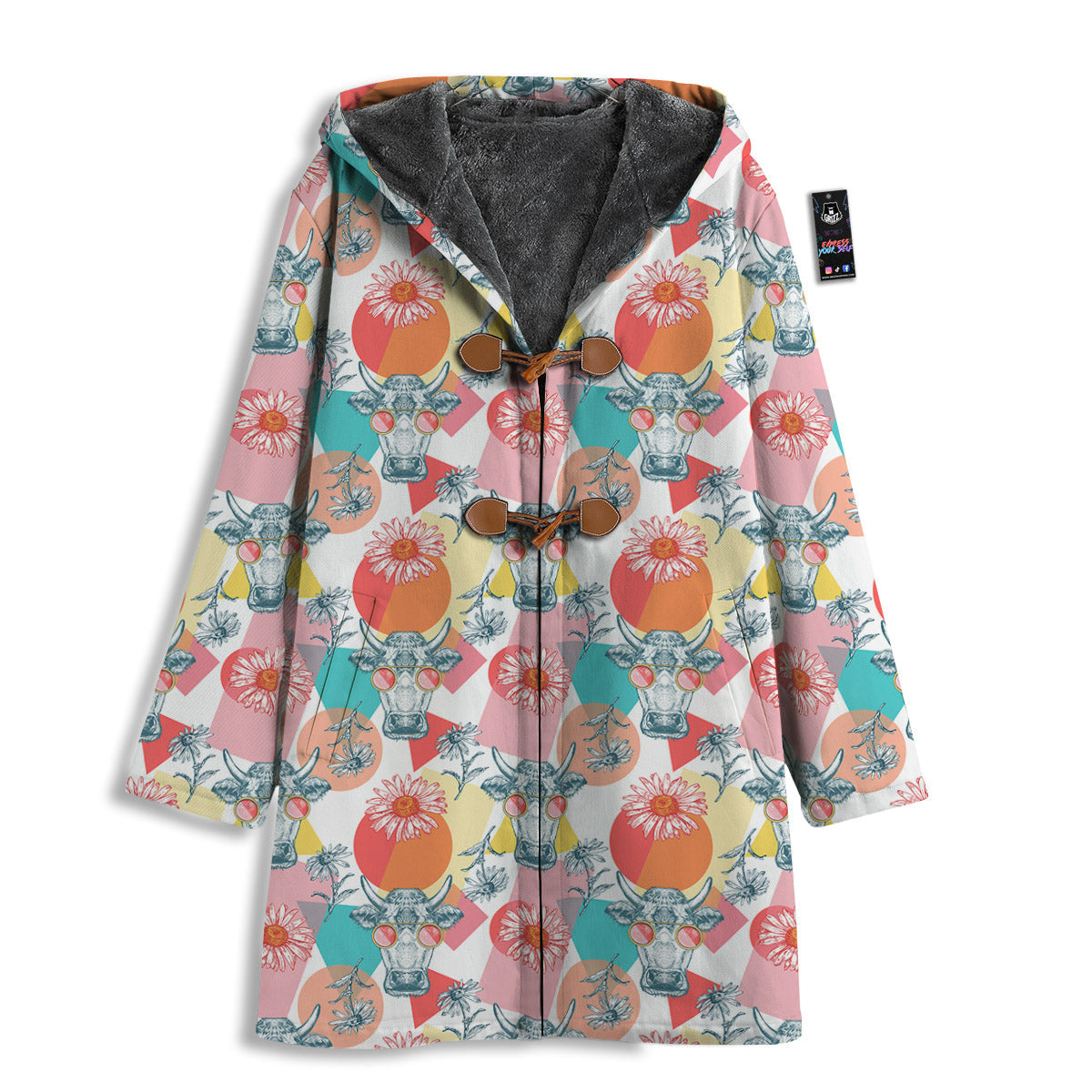 Cow Colorful Print Pattern Men's Windbreaker Jacket-grizzshop