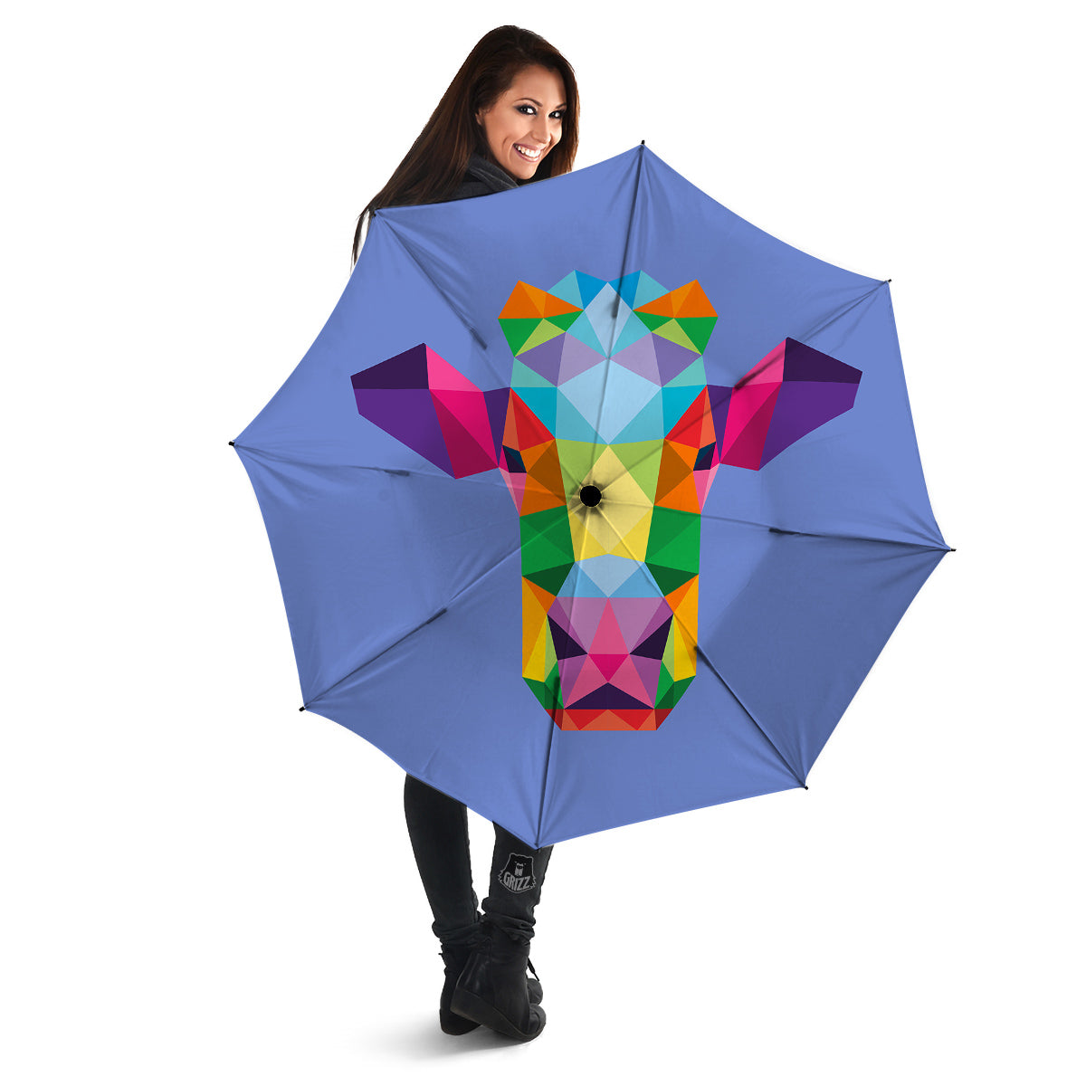 Cow Colorful Print Umbrella-grizzshop