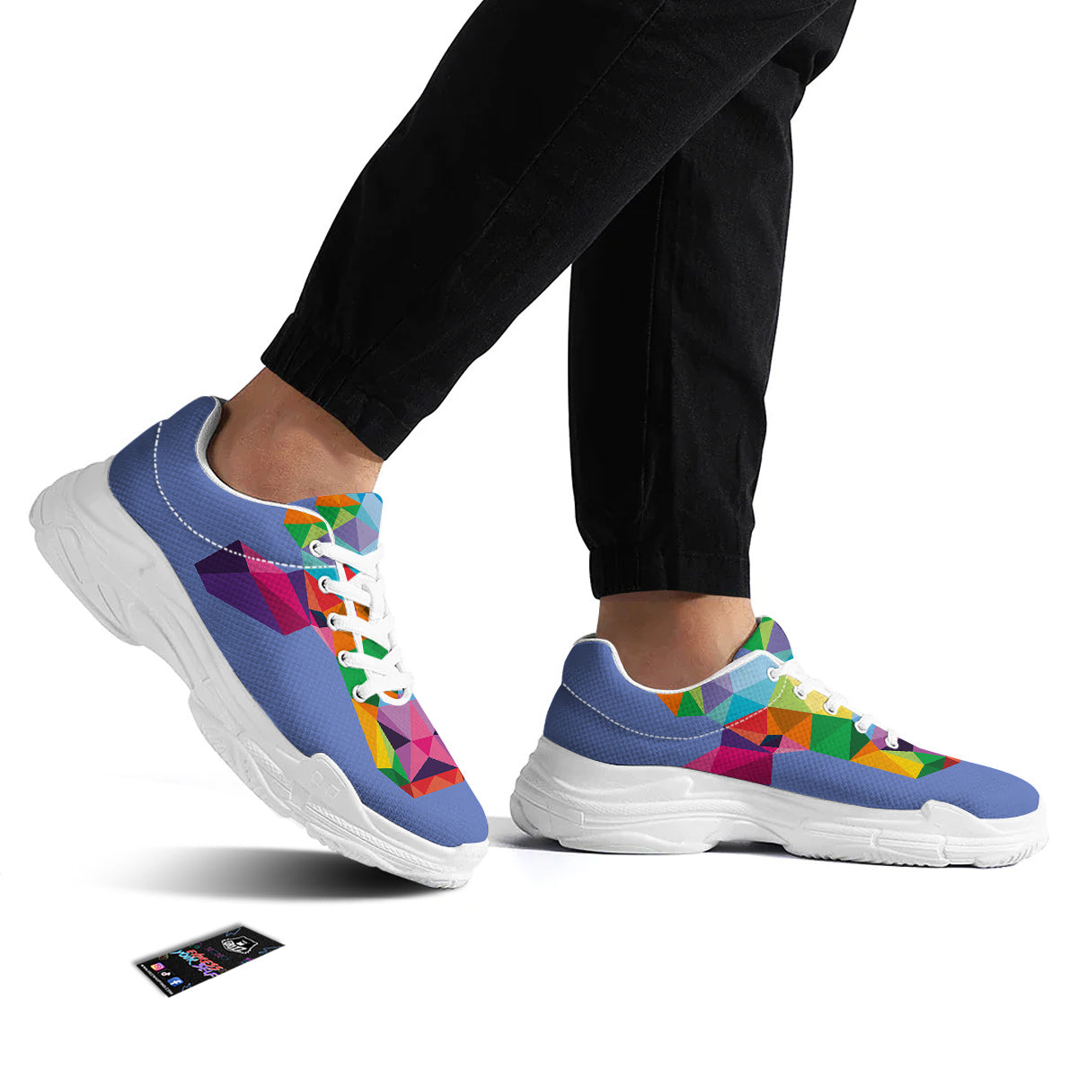 Cow Colorful Print White Chunky Shoes-grizzshop