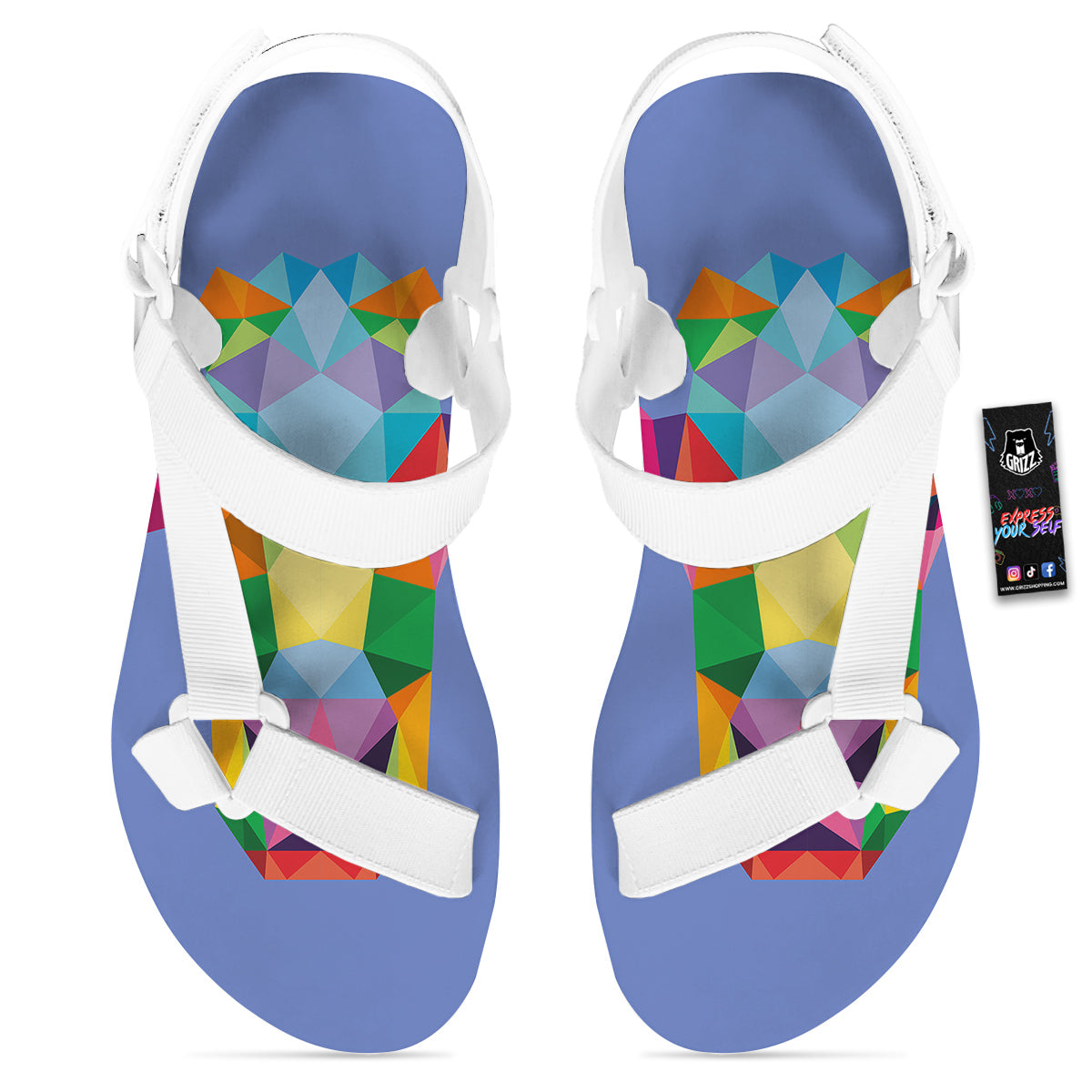 Cow Colorful Print White Open Toe Sandals-grizzshop
