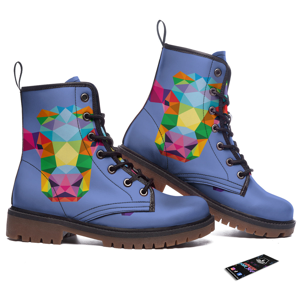 Cow Colorful Print Work Boots-grizzshop