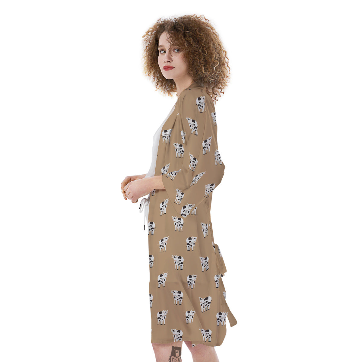 Cow Cute And Baby Cow Print Pattern Kimono-grizzshop