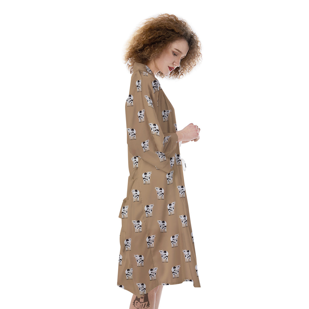 Cow Cute And Baby Cow Print Pattern Kimono-grizzshop