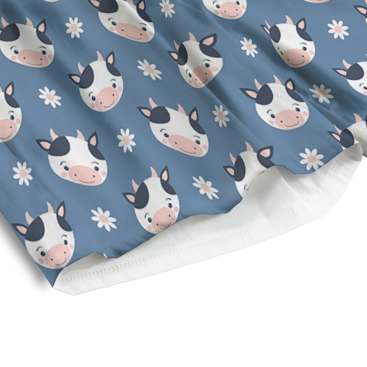 Cow Cute And Daisy Flower Print Pattern Men's Athletic Shorts-grizzshop