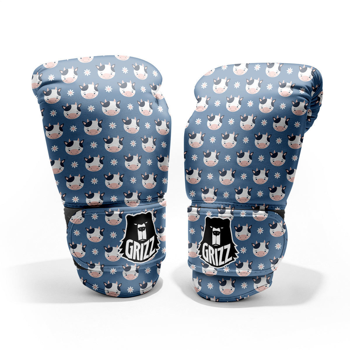 Cow Cute And Daisy Flower Print Pattern Sparring Gloves-grizzshop