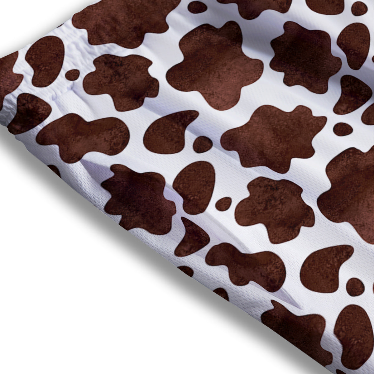 Cow Dark Brown Print Mesh Shorts