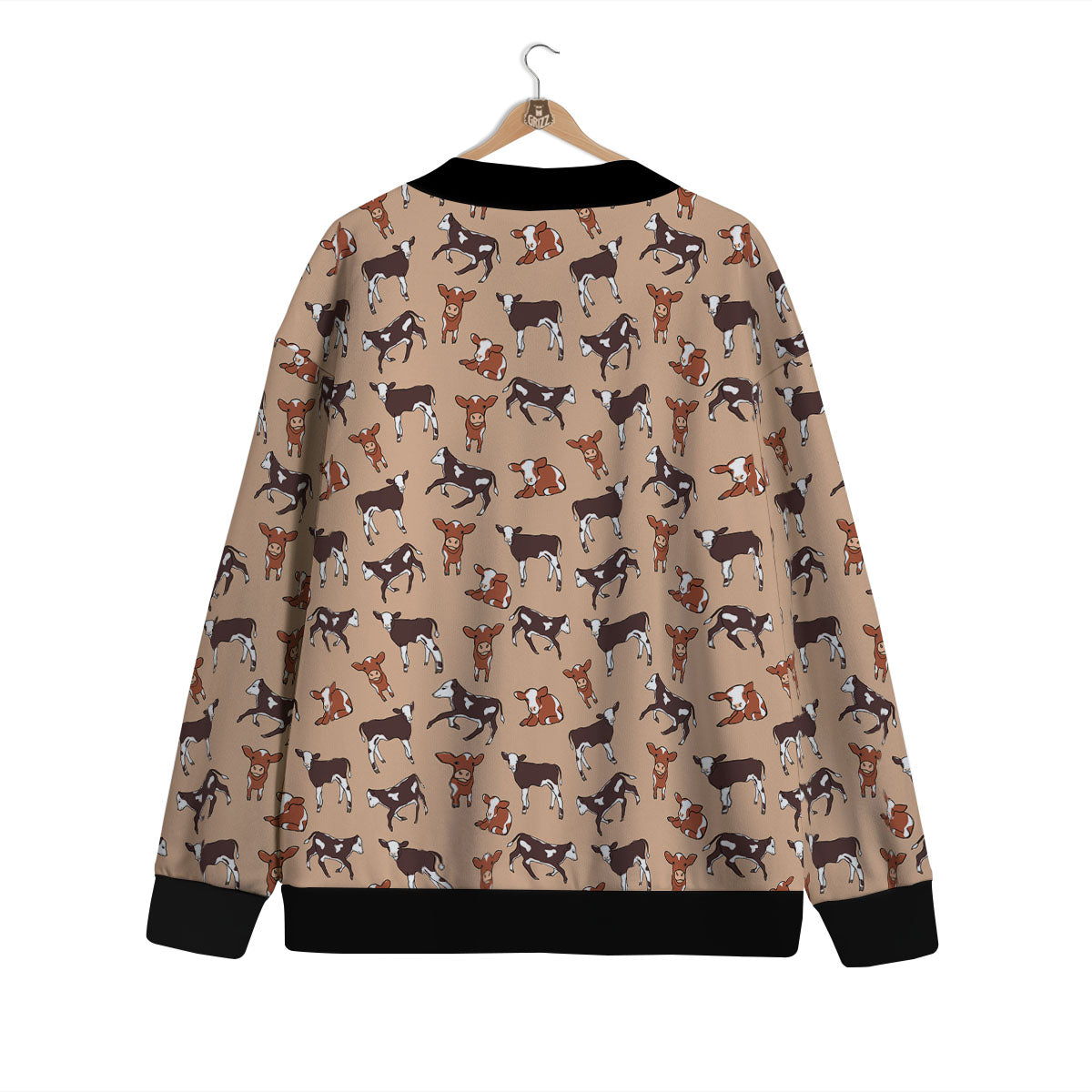 Cow Doodle Print Pattern Cardigan-grizzshop