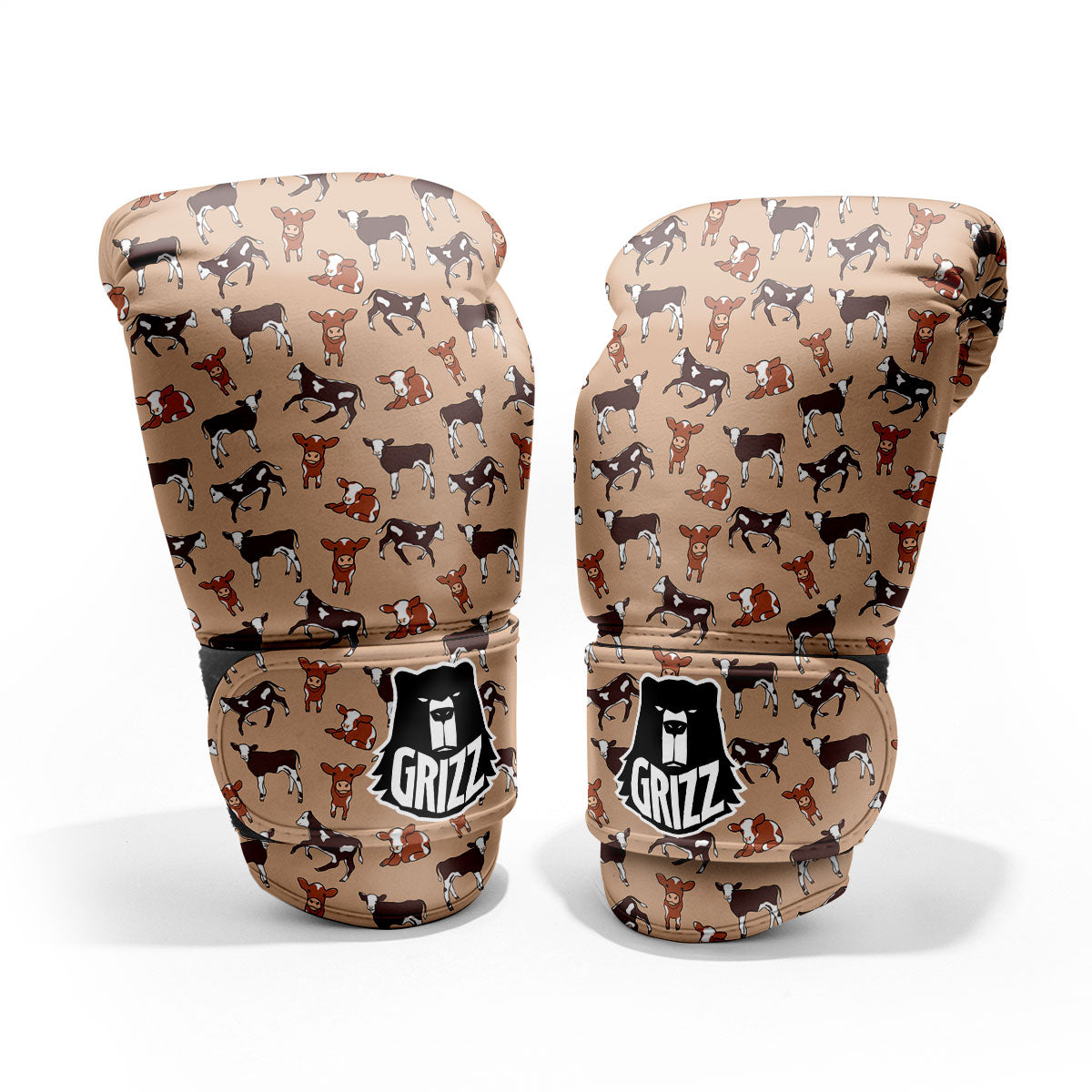 Cow Doodle Print Pattern Pro Boxing Glove