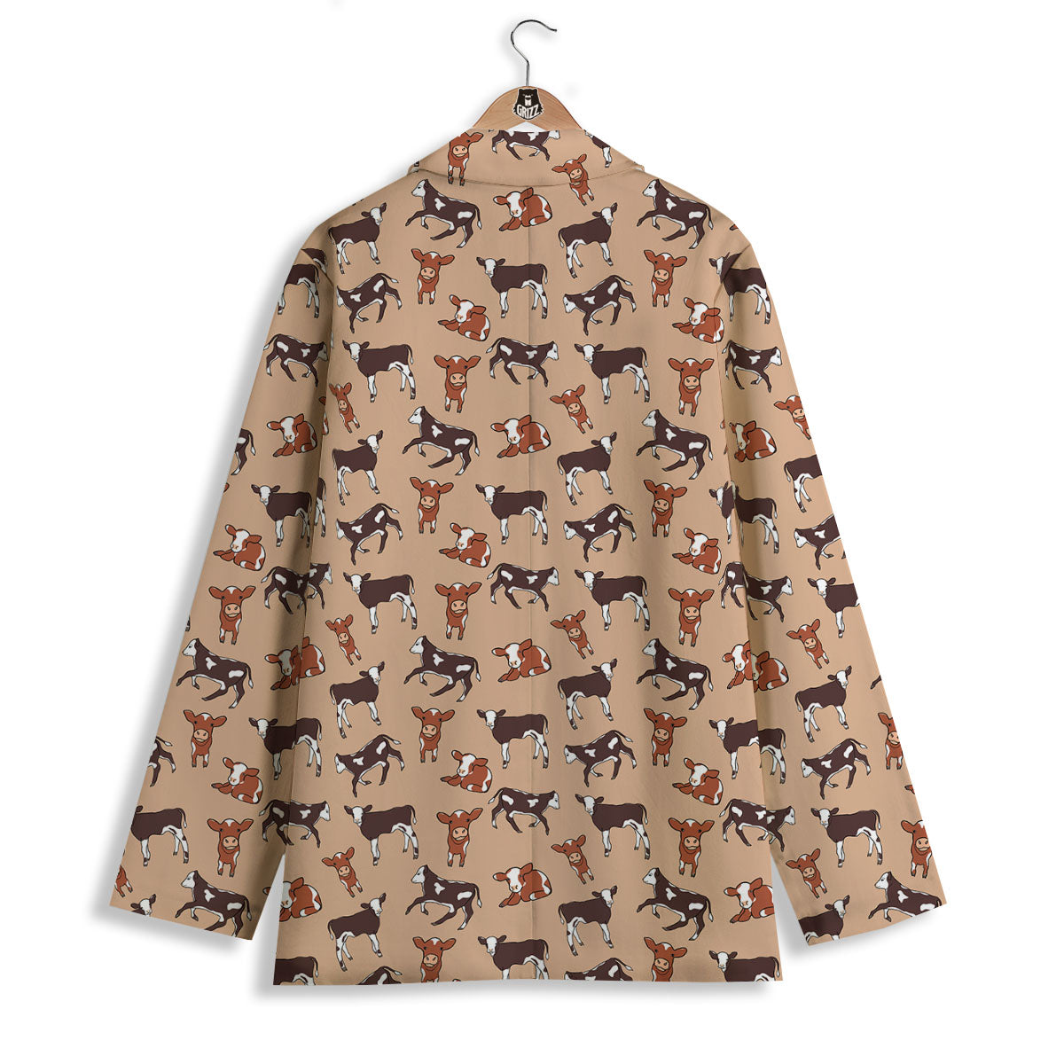 Cow Doodle Print Pattern Women's Blazer-grizzshop