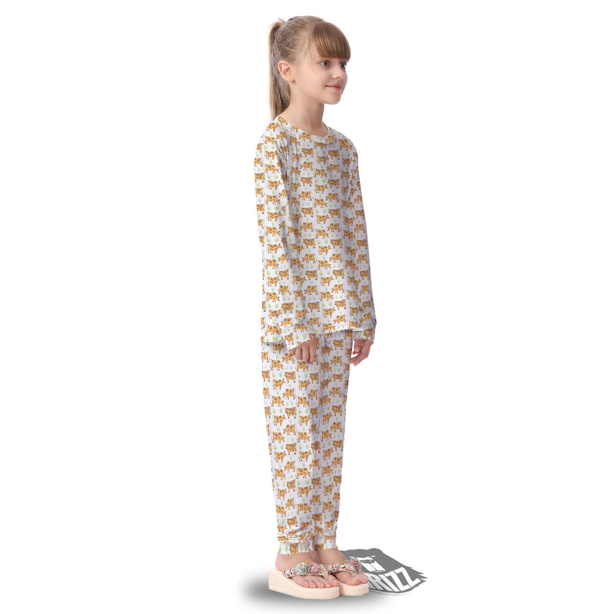 Cow Farm Cartoon Dairy Print Pattern Kid's Pajamas-grizzshop