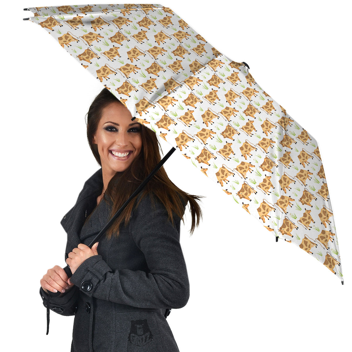 Cow Farm Cartoon Dairy Print Pattern Umbrella-grizzshop