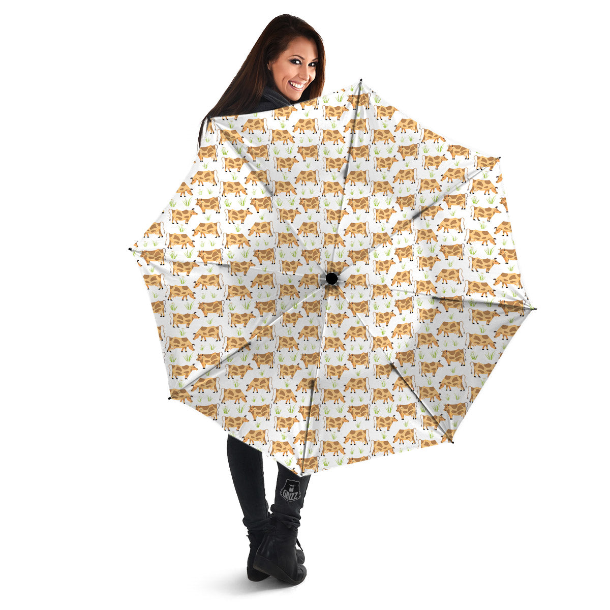 Cow Farm Cartoon Dairy Print Pattern Umbrella-grizzshop