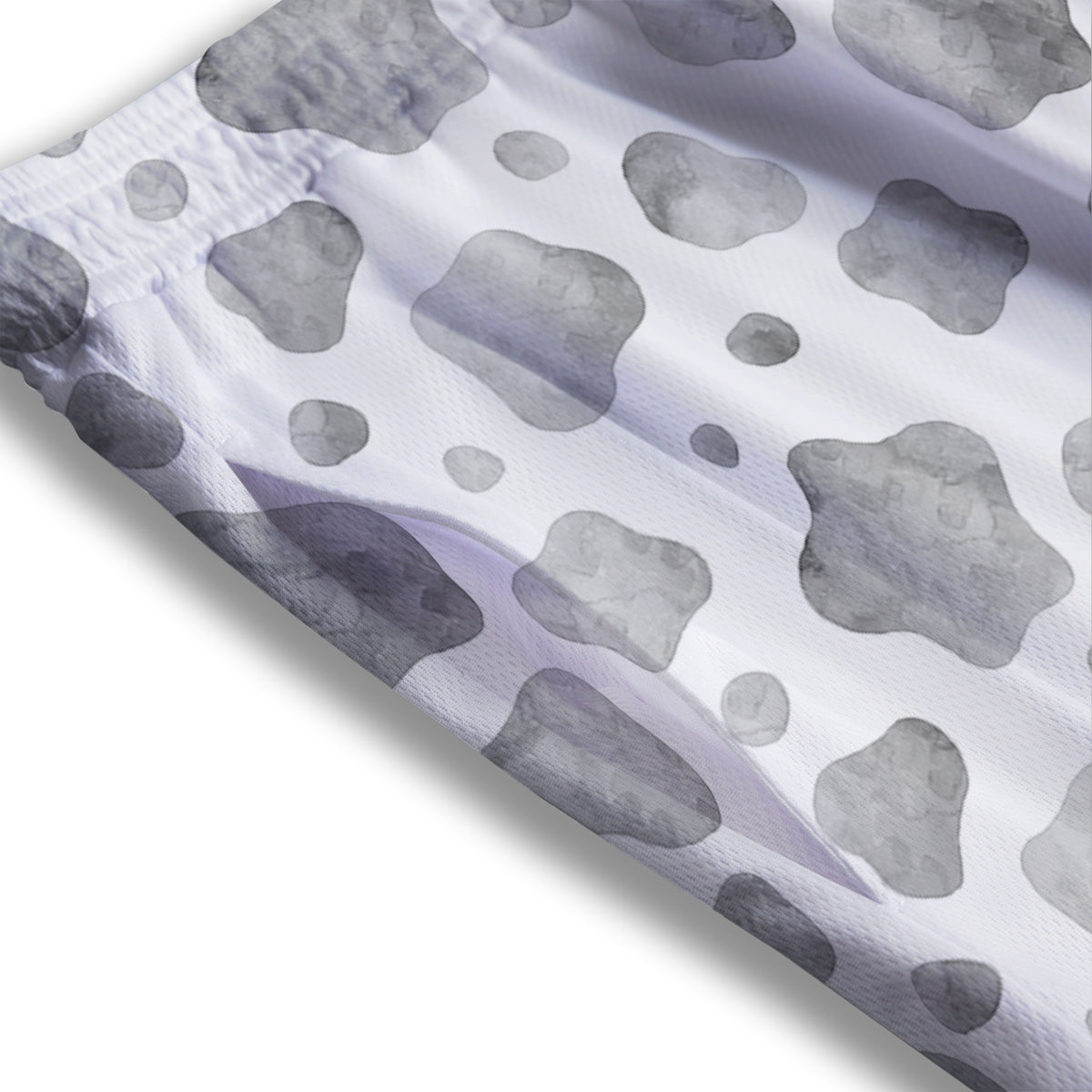 Cow Grey And White Print Pattern Mesh Shorts