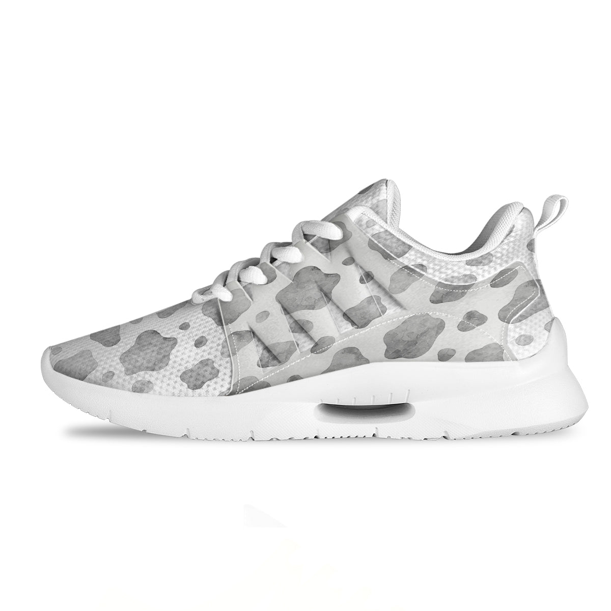 Cow Grey And White Print Pattern Tennis Shoes-grizzshop