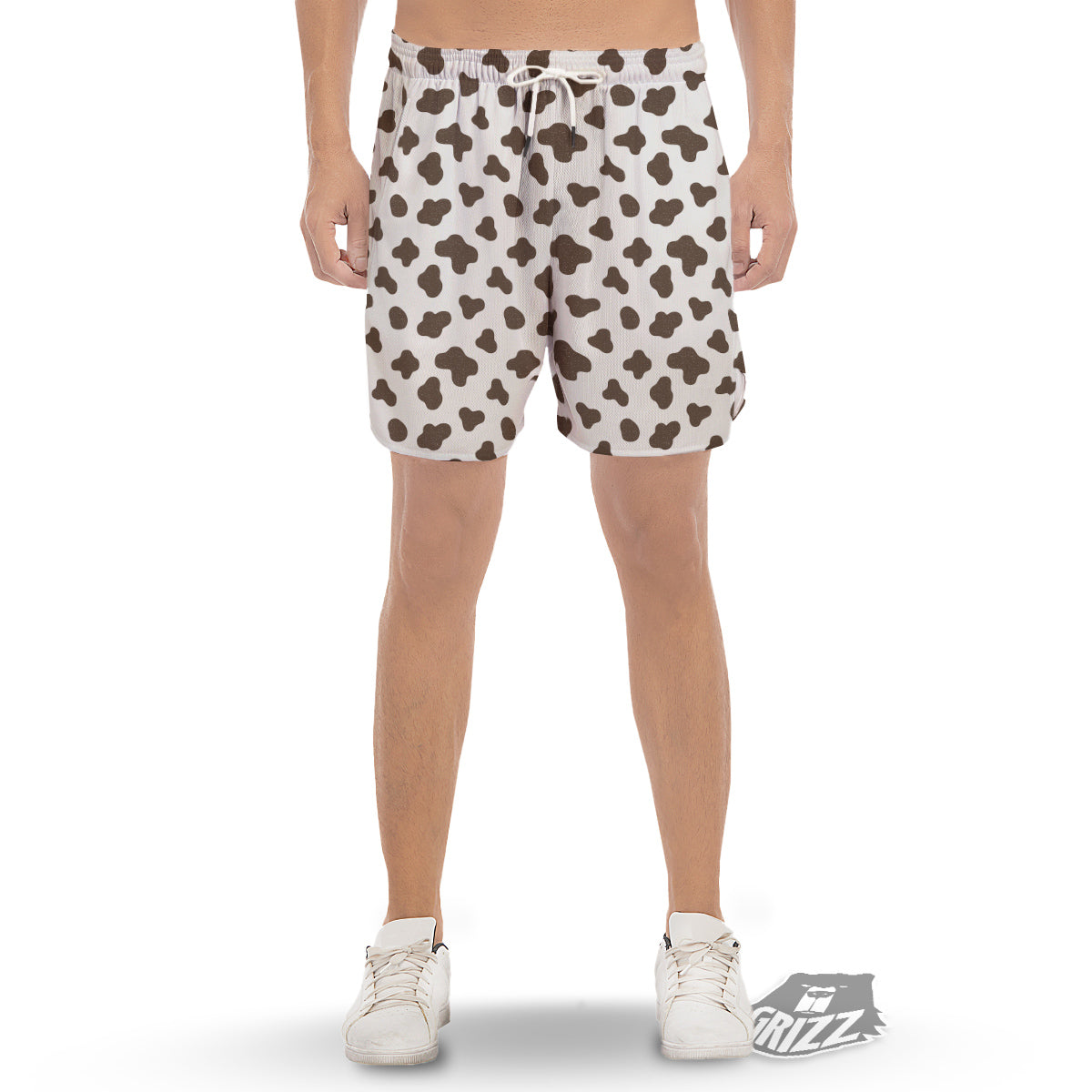 Cow Milk And Chocolate Print Men's Gym Shorts-grizzshop