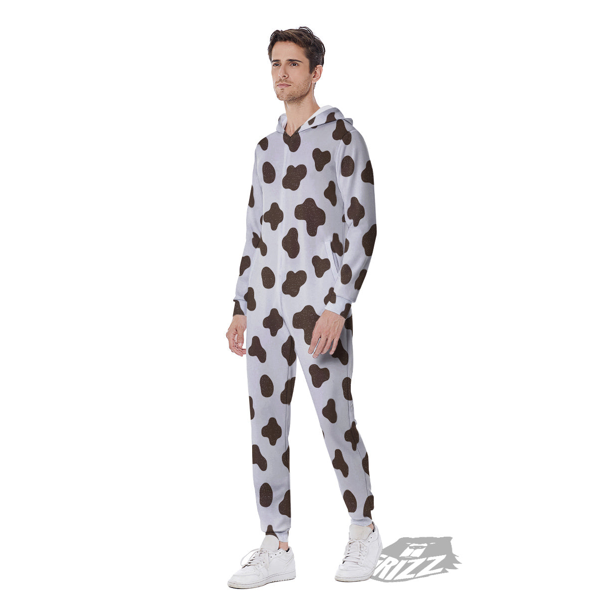 Cow Milk And Chocolate Print Men's Jumpsuit-grizzshop