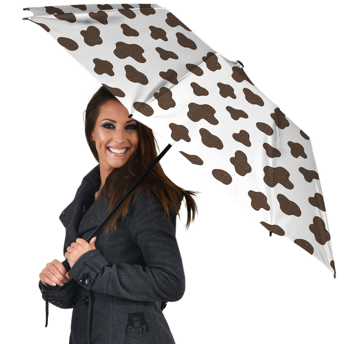 Cow Milk And Chocolate Print Umbrella-grizzshop