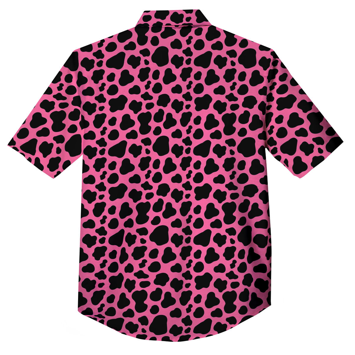 Cow Pink And Black Print Button Up Shirt-grizzshop