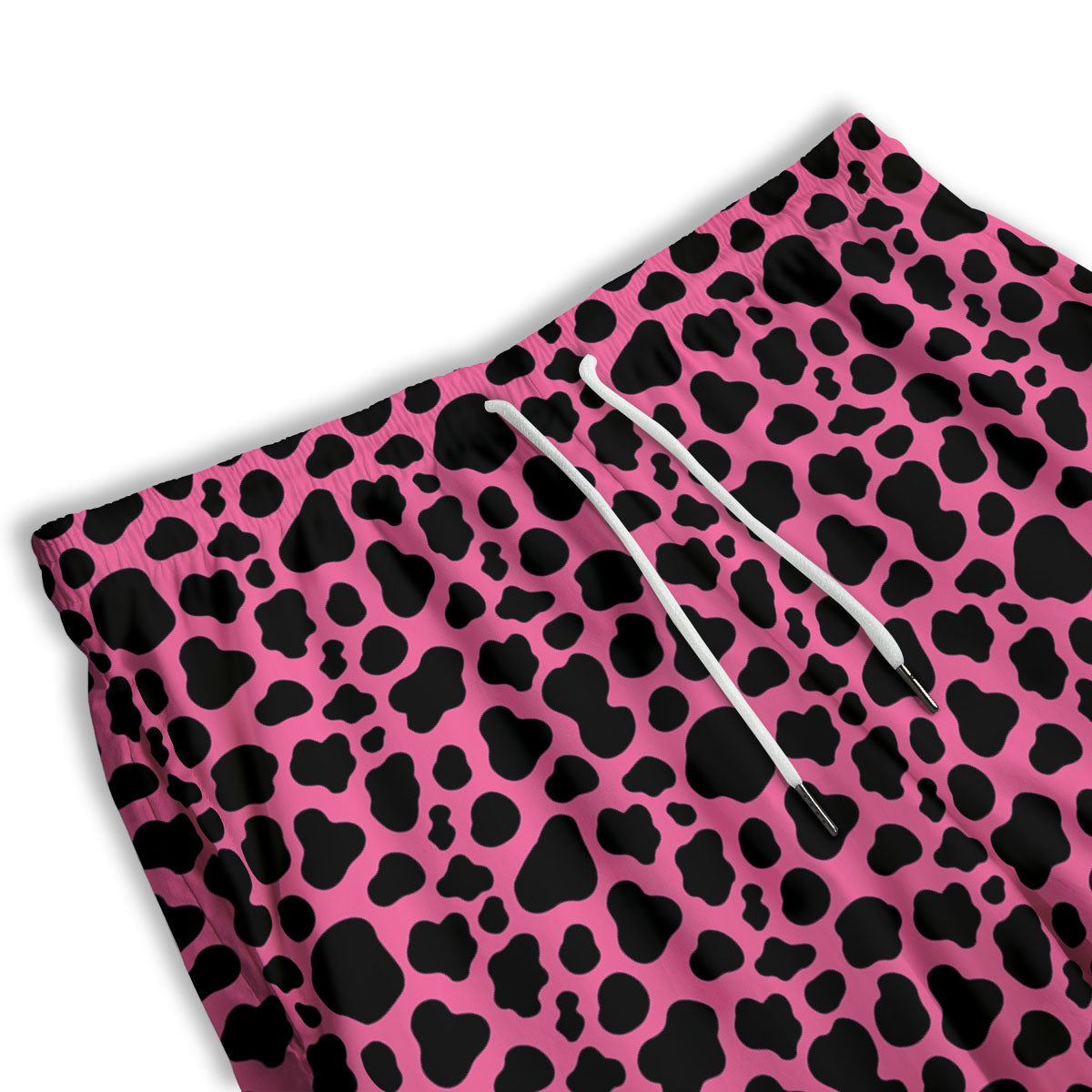 Cow Pink And Black Print Men's Athletic Shorts