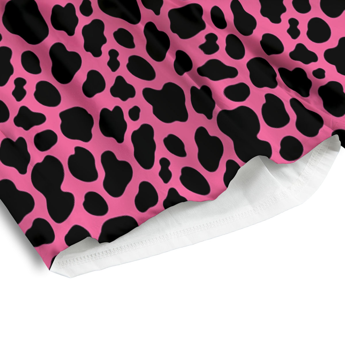 Cow Pink And Black Print Men's Athletic Shorts