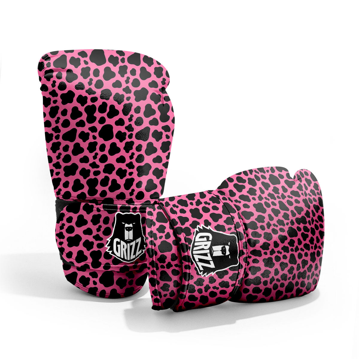 Cow Pink And Black Print Pro Boxing Glove