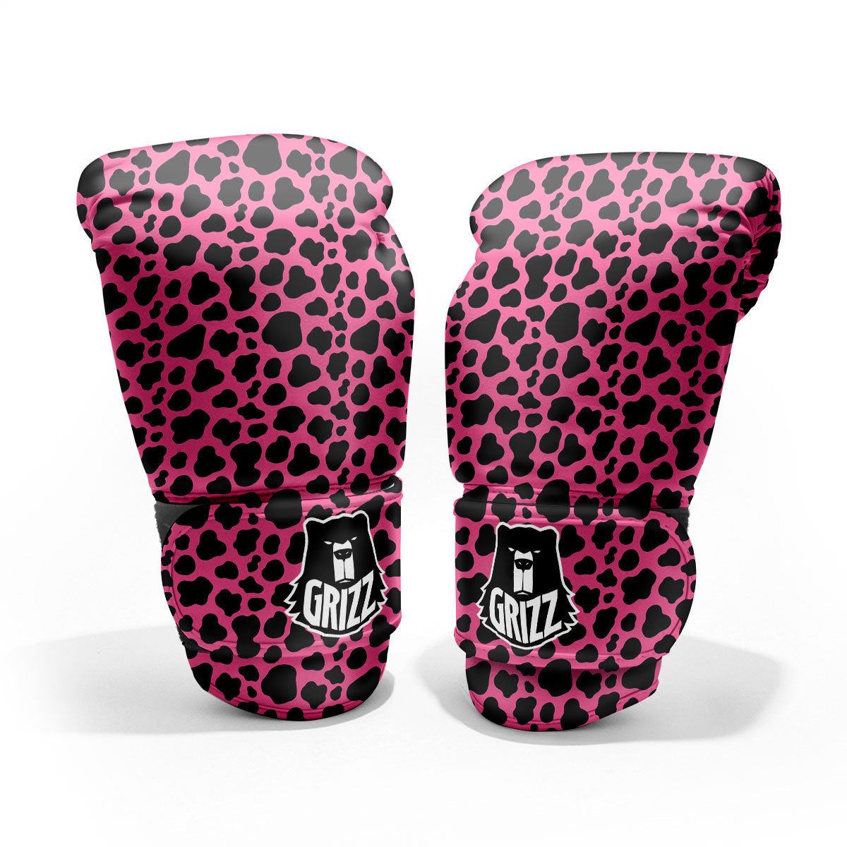 Cow Pink And Black Print Pro Boxing Glove