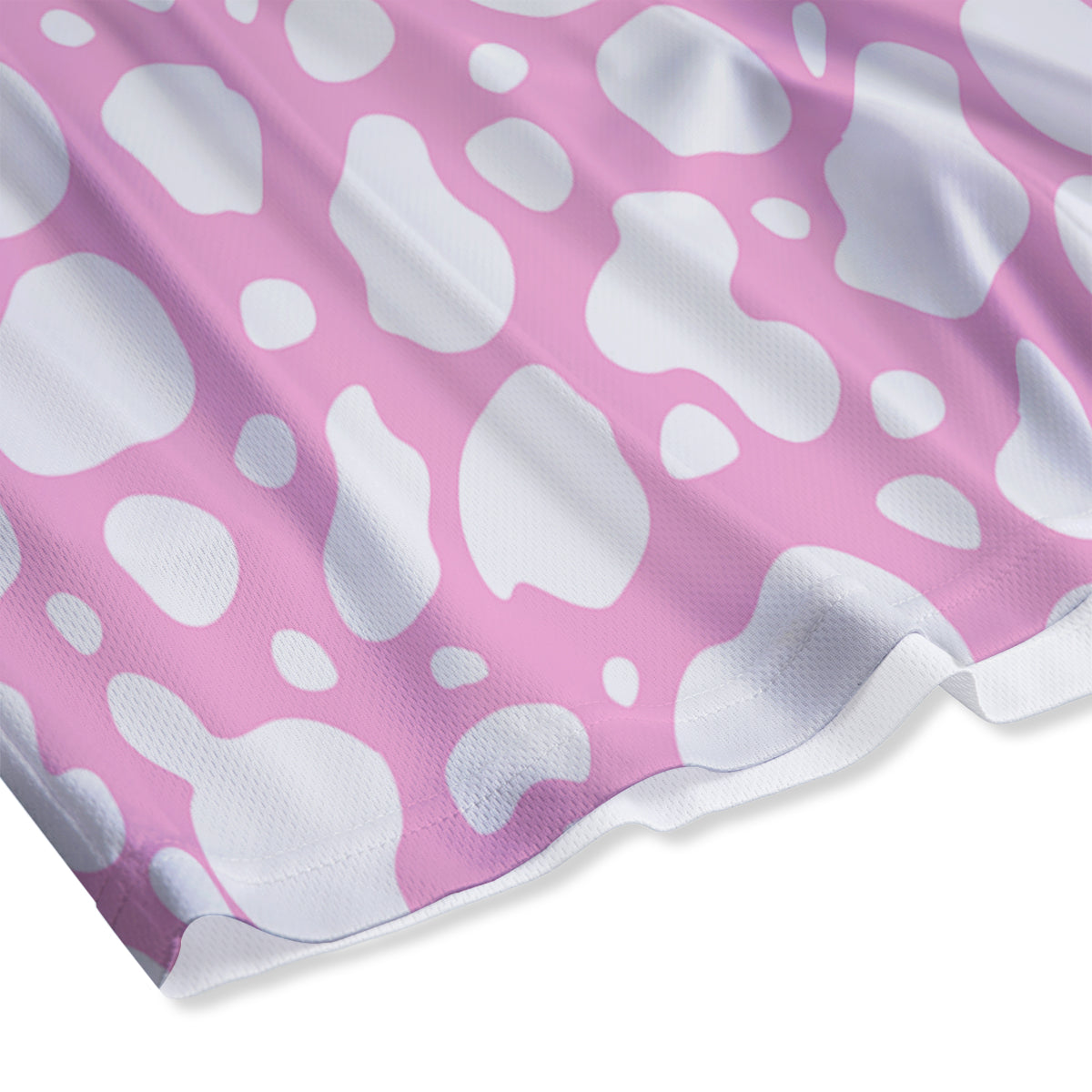 Cow Pink And White Print Pattern Mesh Shorts
