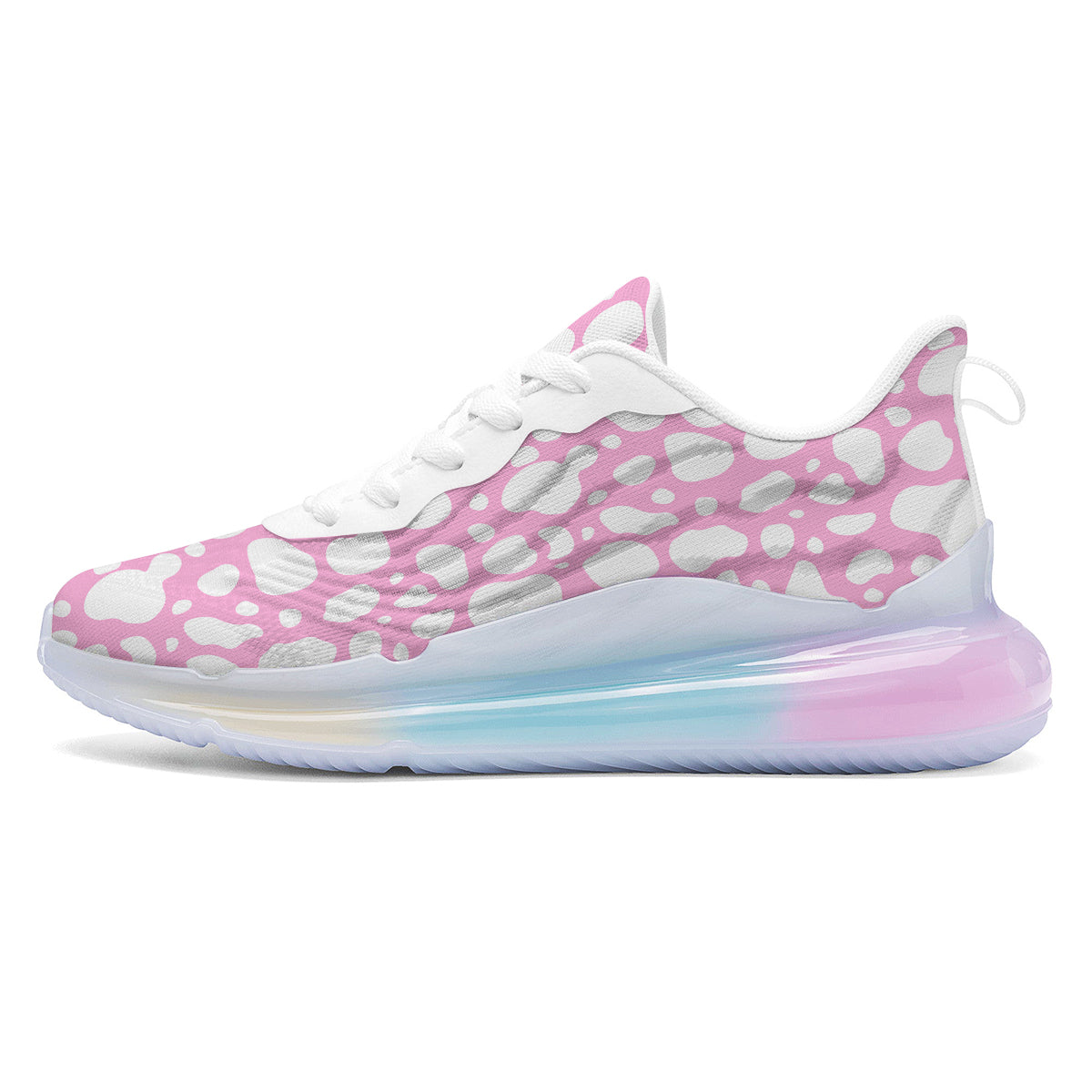 Cow Pink And White Print Pattern Running Sneakers-grizzshop