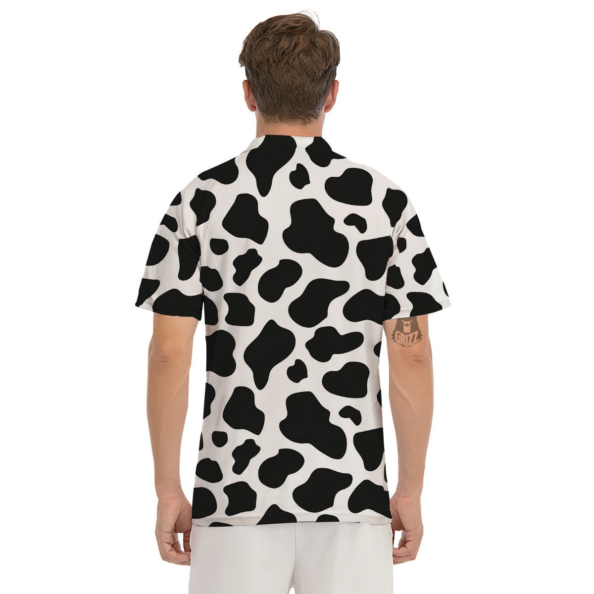 Cow Print Men's Golf Shirts-grizzshop