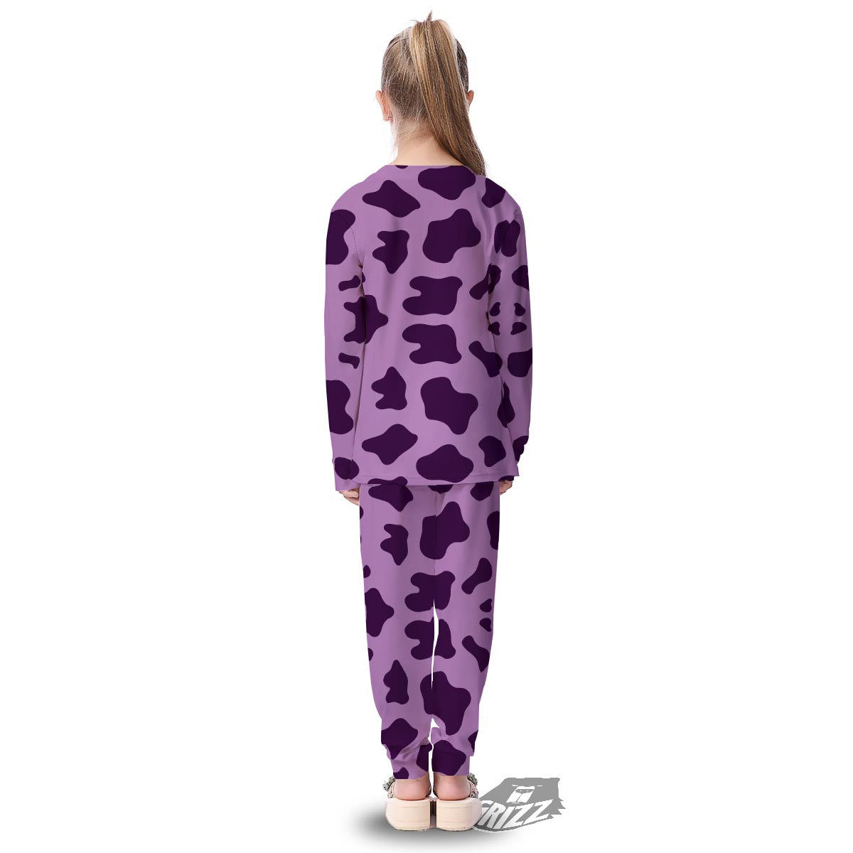 Cow Purple Print Pattern Kid's Pajamas-grizzshop