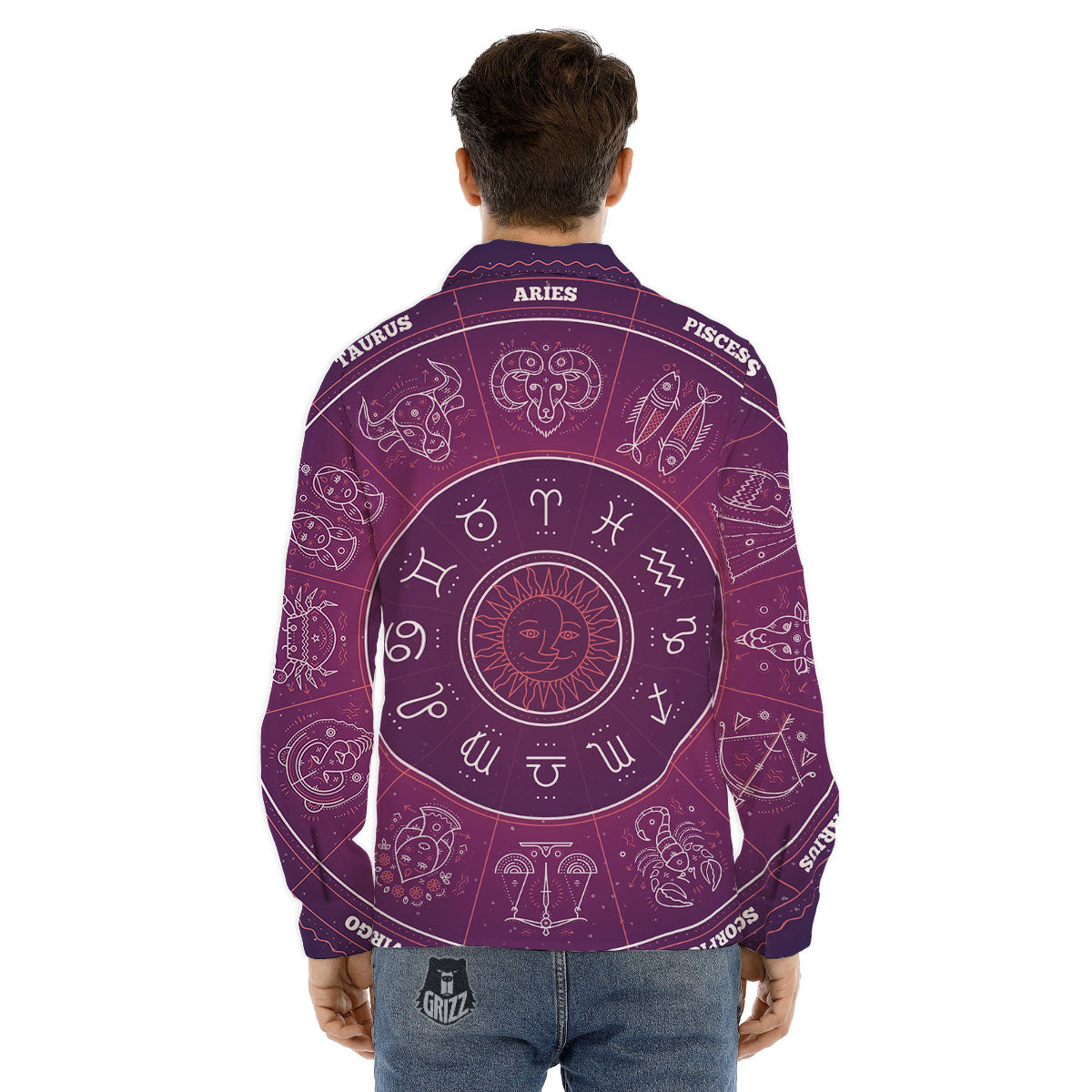 Cow Purple Print Pattern Men's Dress Shirts-grizzshop