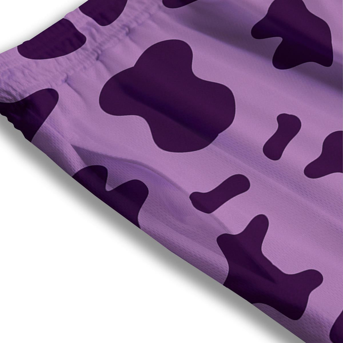 Cow Purple Print Pattern Mesh Shorts
