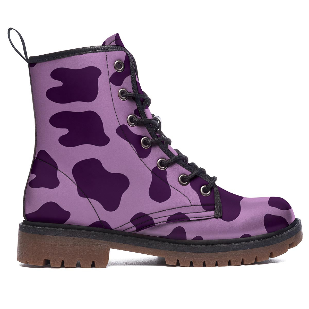 Cow Purple Print Pattern Work Boots-grizzshop