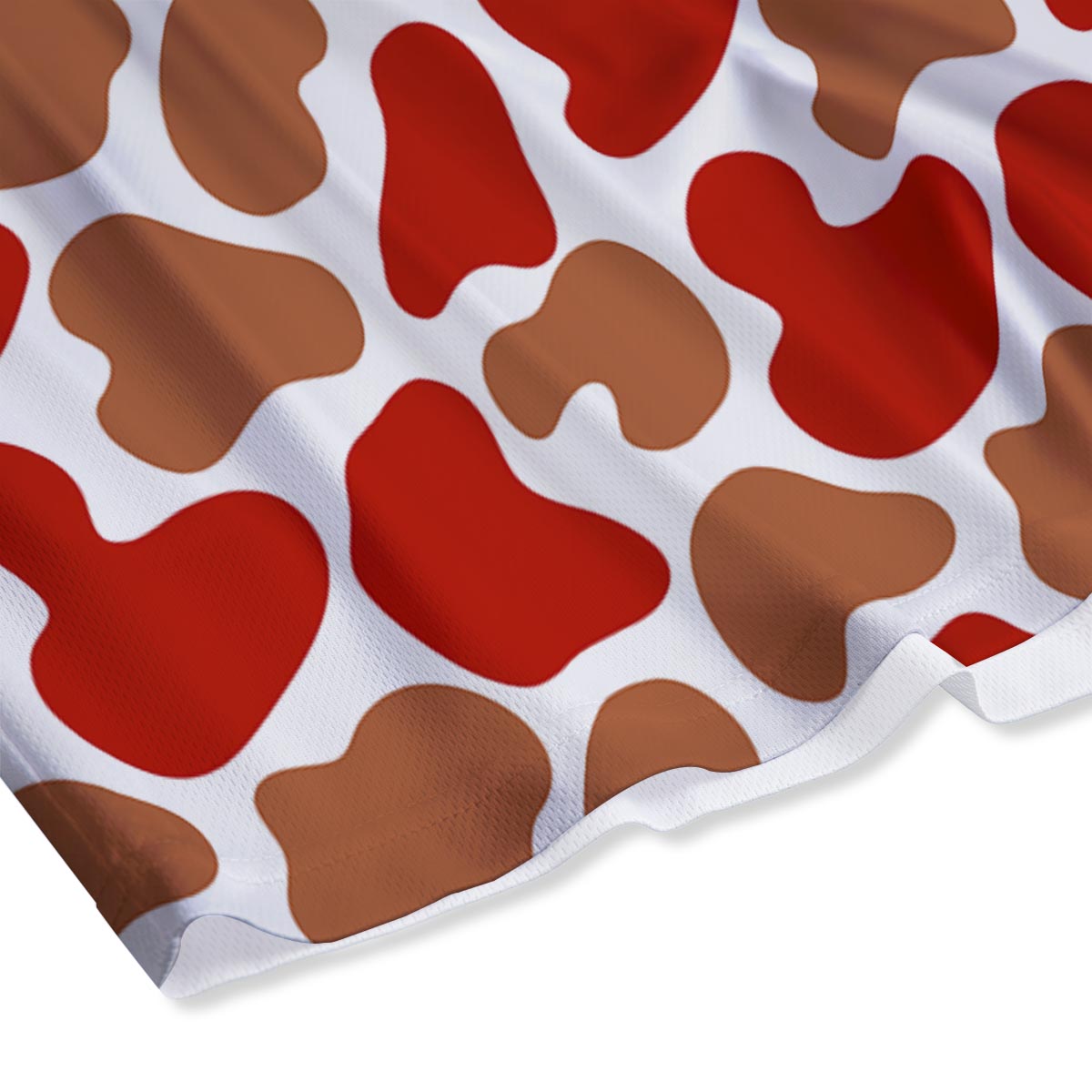 Cow Red Brown Print Pattern Mesh Shorts
