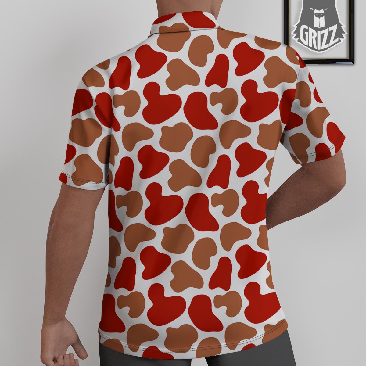 Cow Red Brown Print Pattern Untucked Shirts-grizzshop