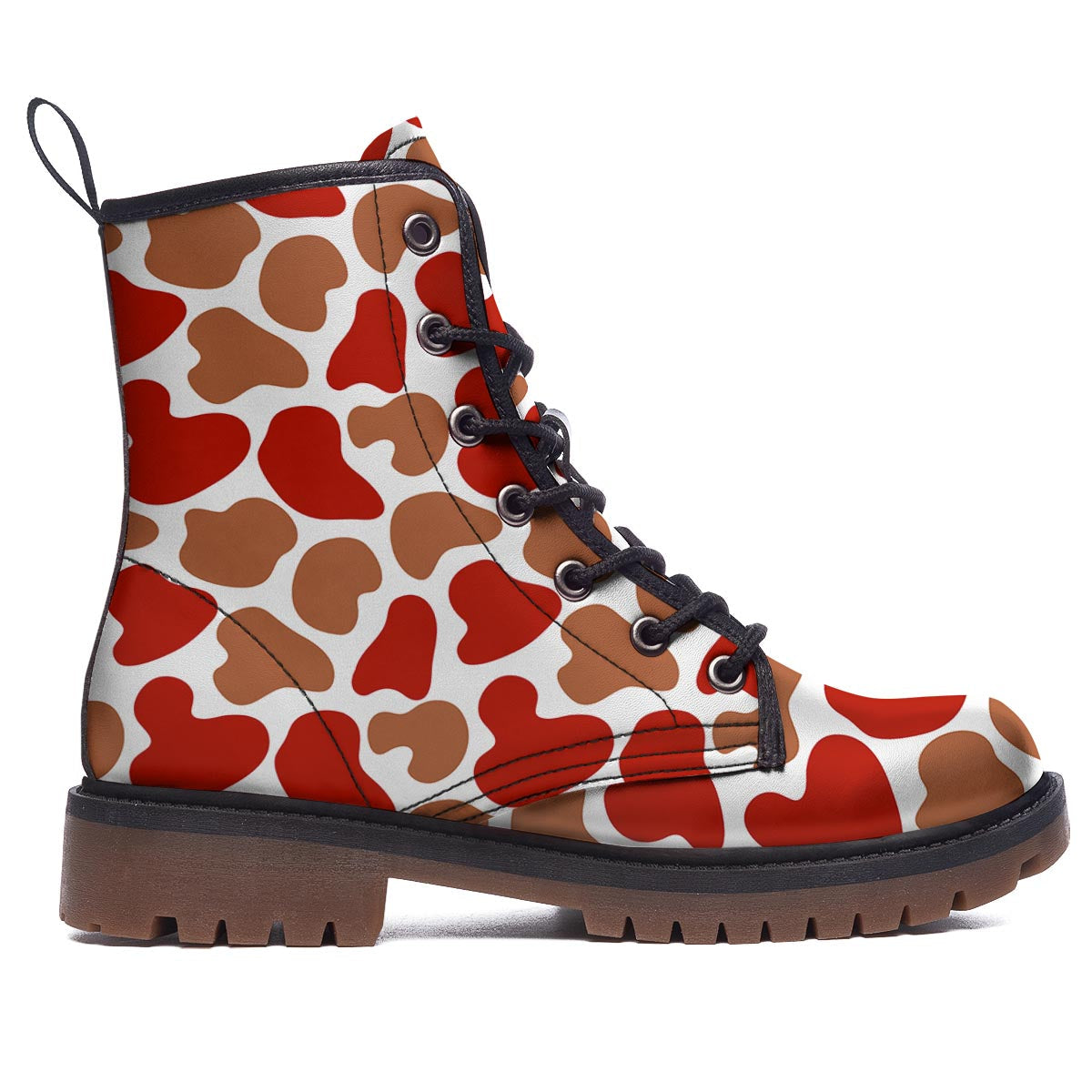 Cow Red Brown Print Pattern Work Boots-grizzshop