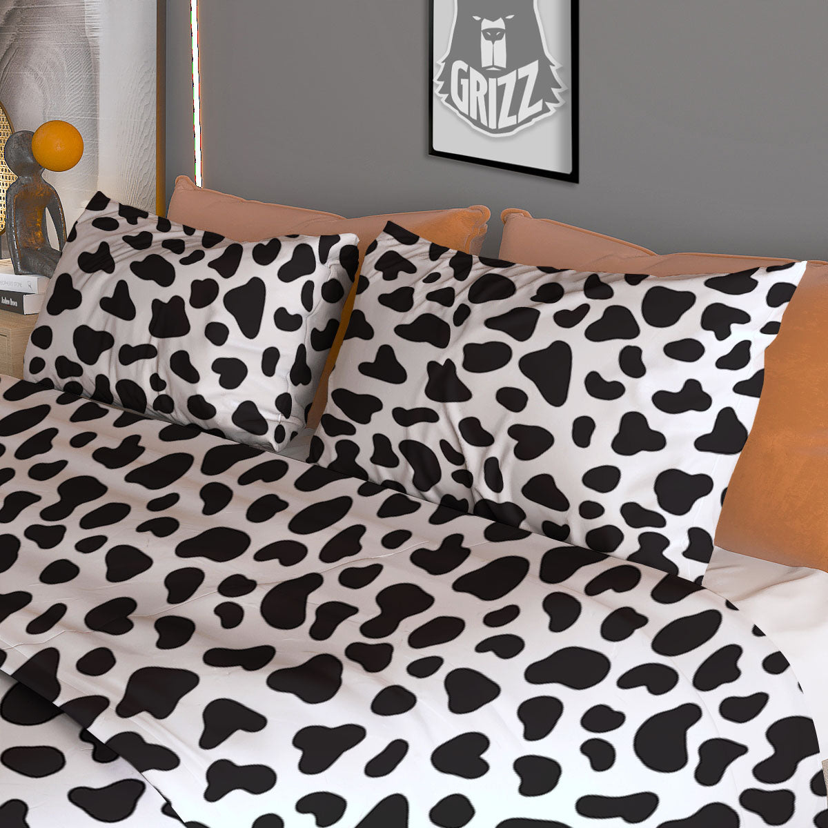 Cow White And Black Print Duvet Cover Bedding Set