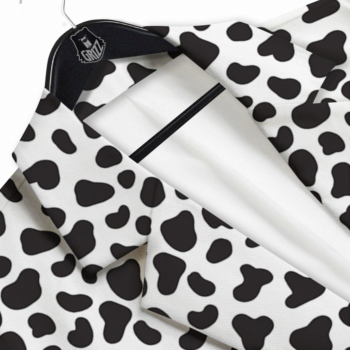 Cow White And Black Print Men's Sport Coat-grizzshop