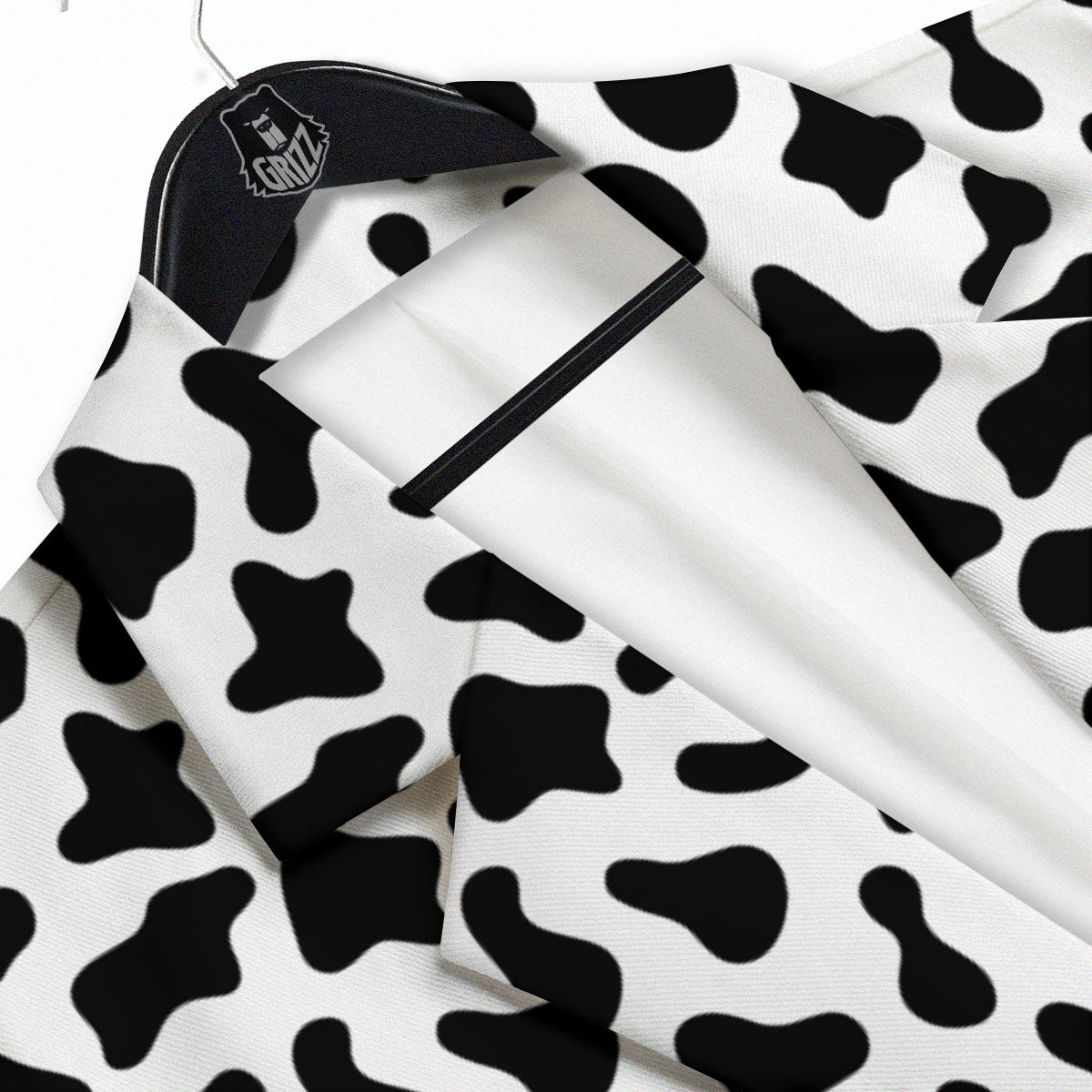 Cow White And Black Print Pattern Men's Sport Coat-grizzshop