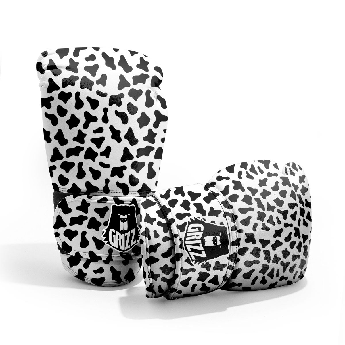 Cow White And Black Print Pattern Pro Boxing Glove
