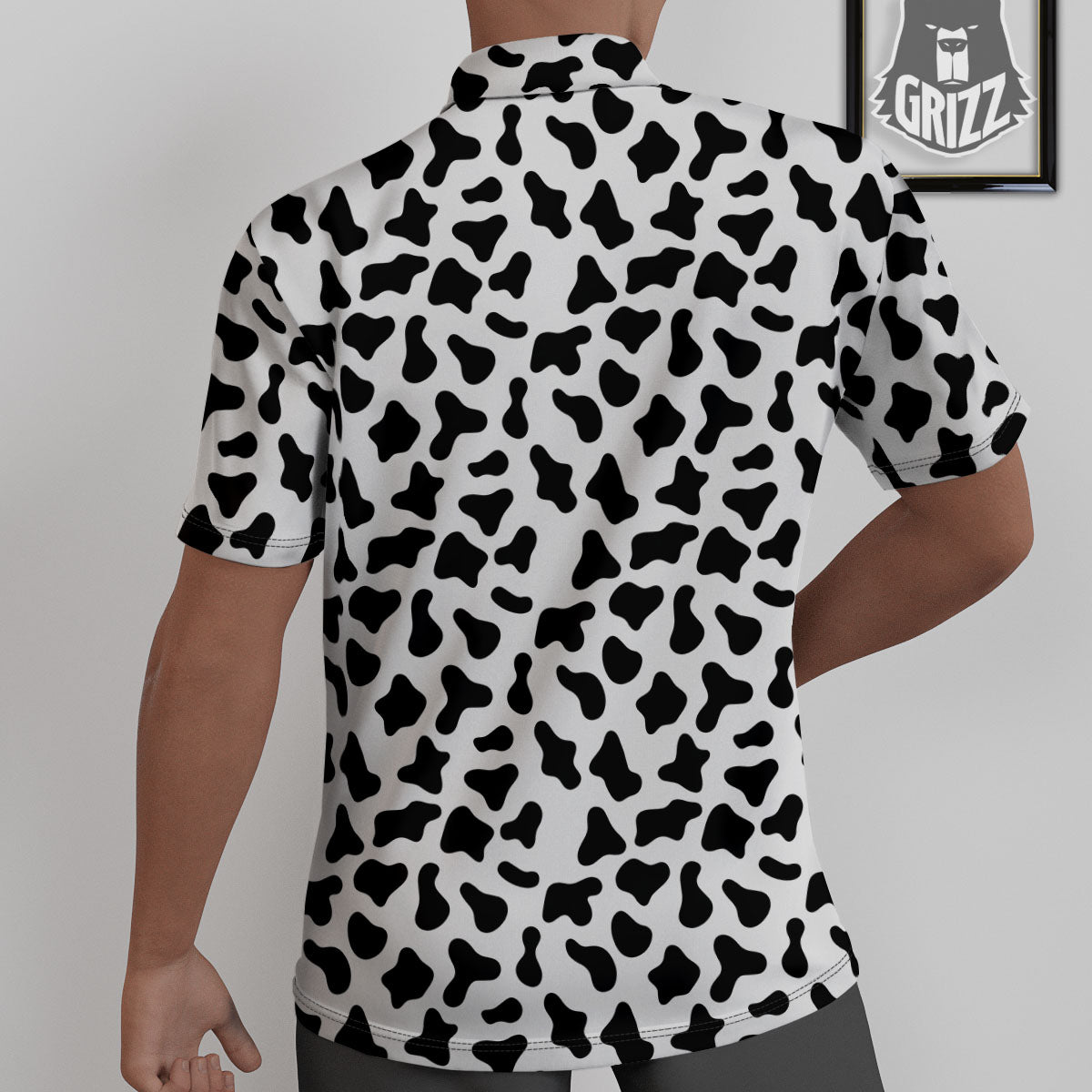 Cow White And Black Print Pattern Untucked Shirts-grizzshop