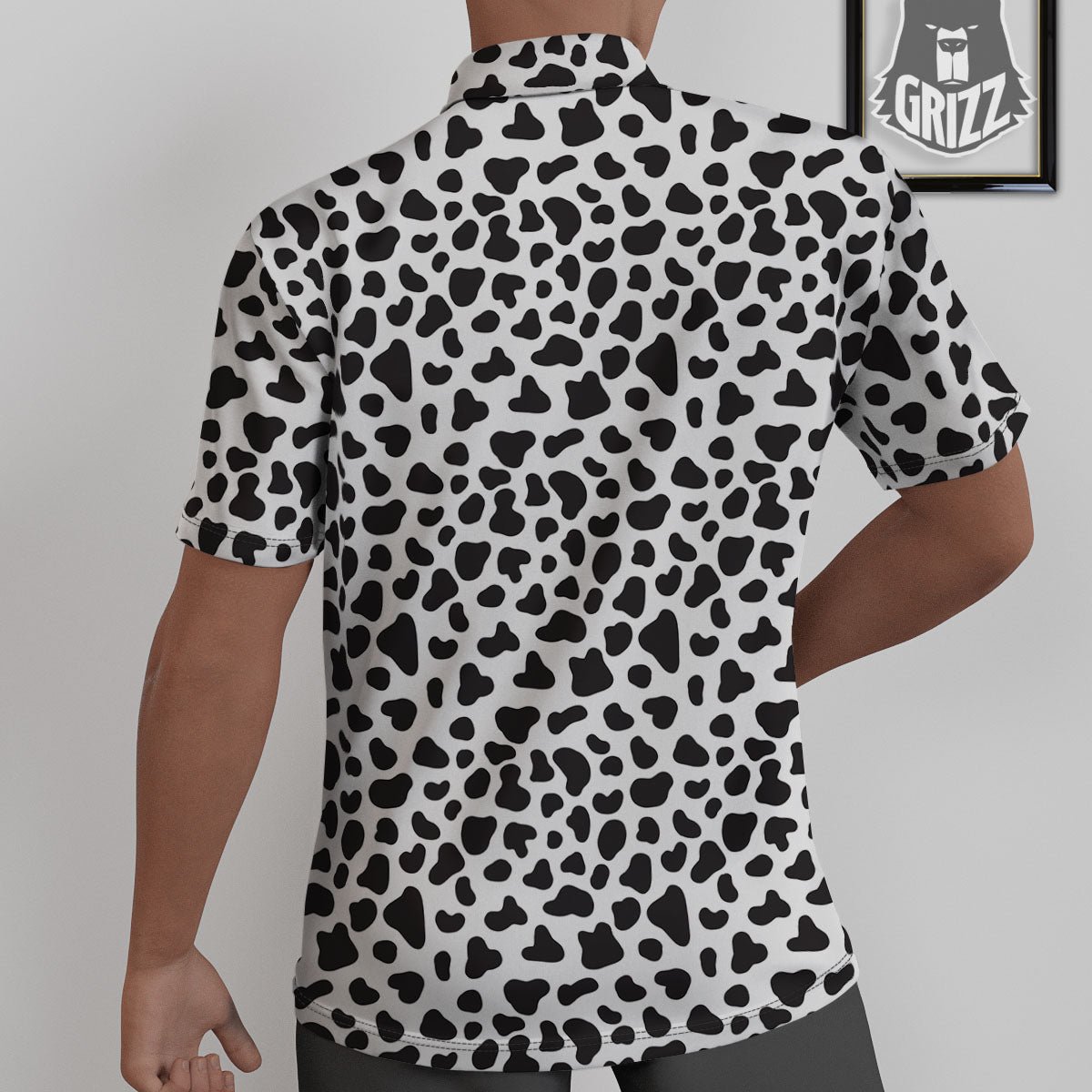 Cow White And Black Print Untucked Shirts-grizzshop