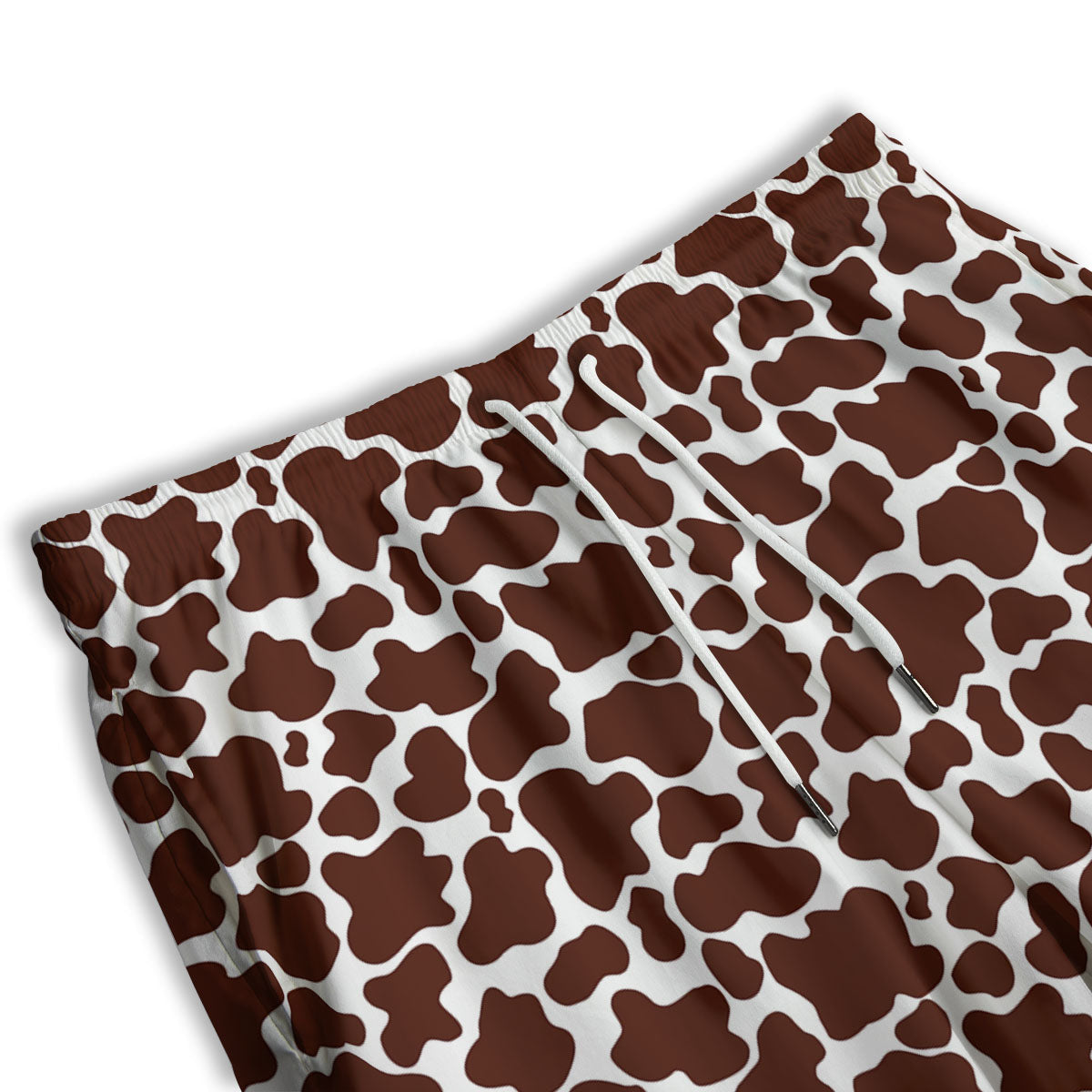 Cow White And Brown Print Pattern Men's Athletic Shorts