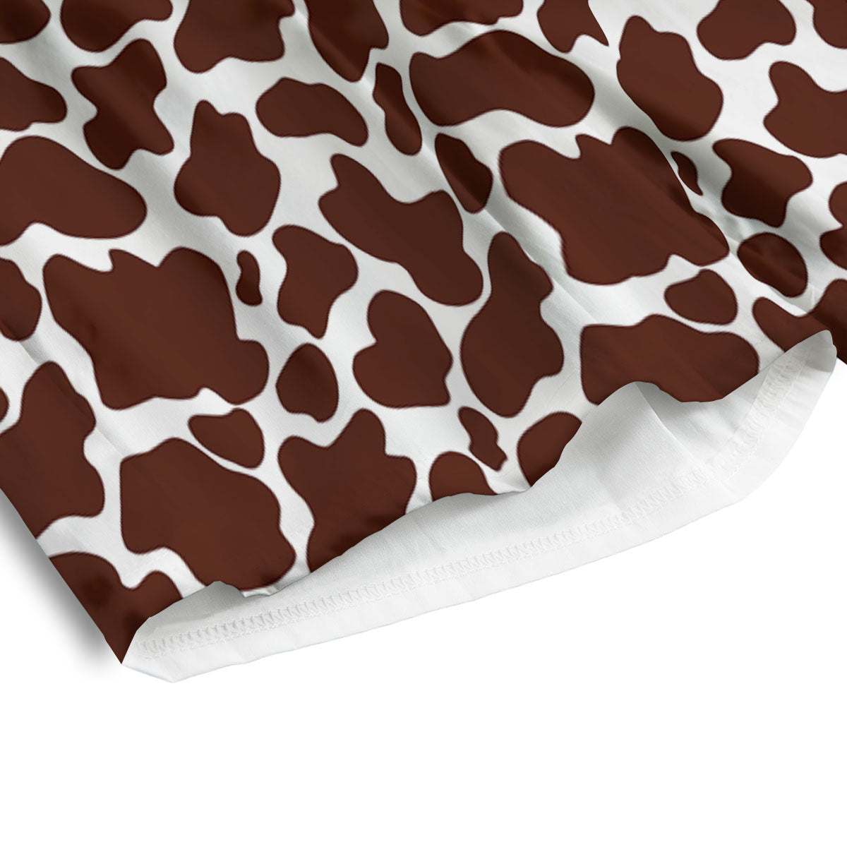 Cow White And Brown Print Pattern Men's Athletic Shorts
