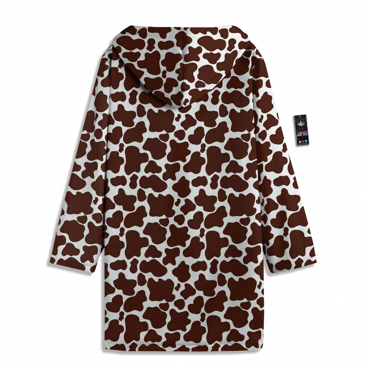 Cow White And Brown Print Pattern Men's Windbreaker Jacket-grizzshop