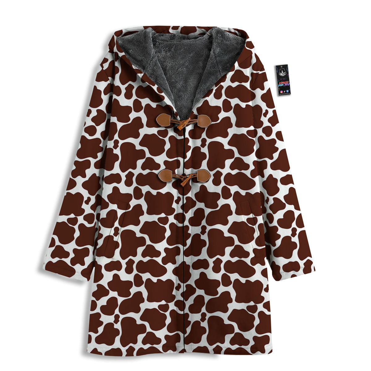 Cow White And Brown Print Pattern Men's Windbreaker Jacket-grizzshop