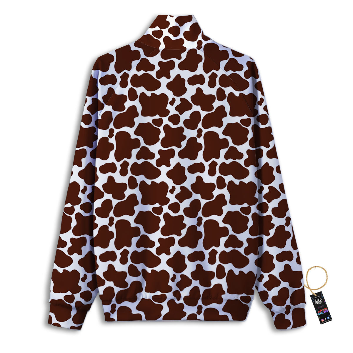 Cow White And Brown Print Pattern Track Jacket-grizzshop