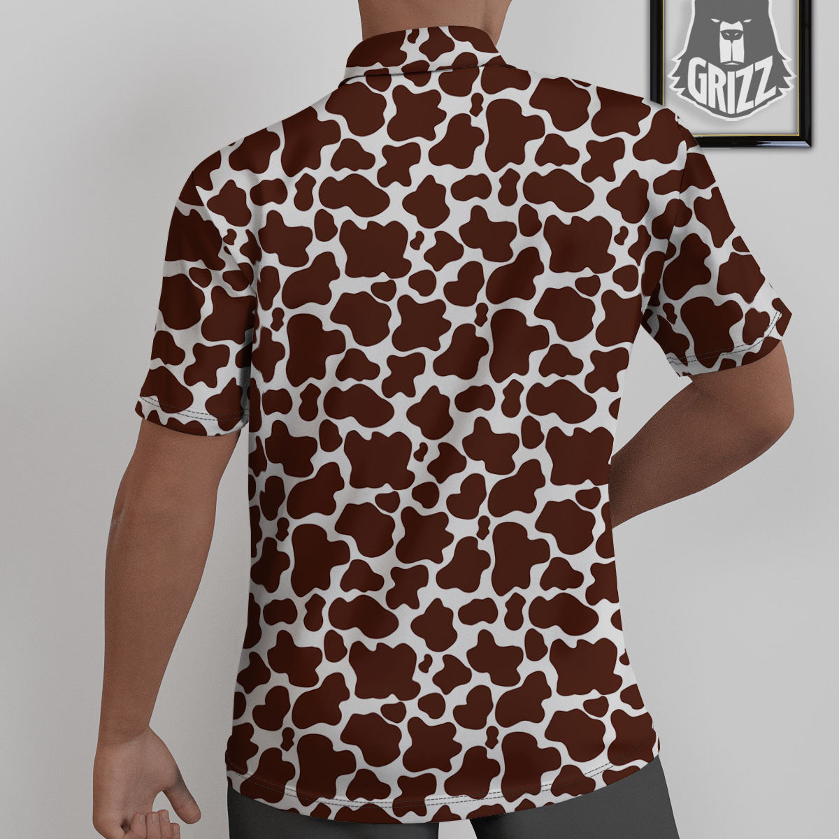 Cow White And Brown Print Pattern Untucked Shirts-grizzshop